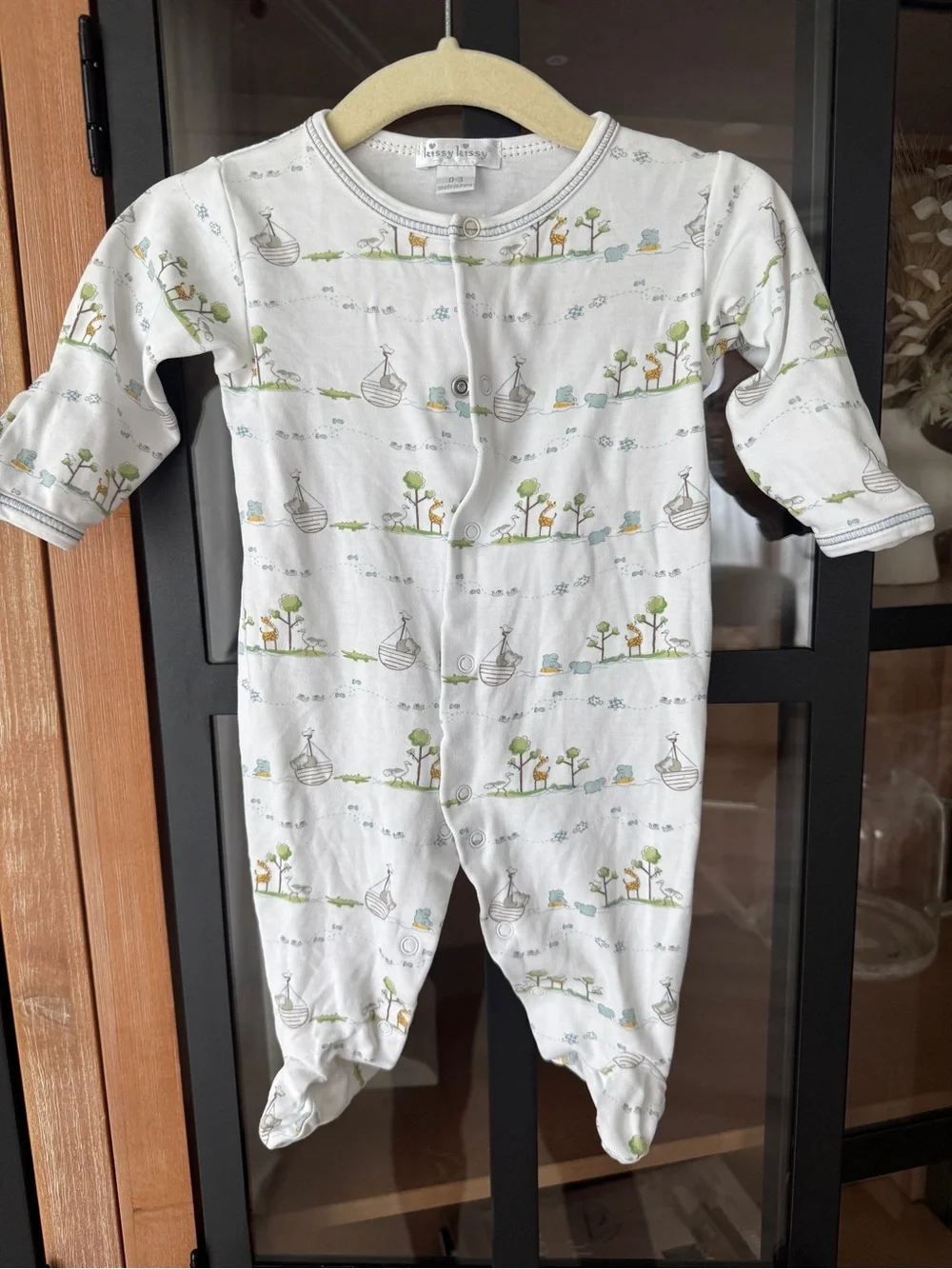 Kissy Kissy noah’s ark print footies pima cotton newborn baby boy girl unisex